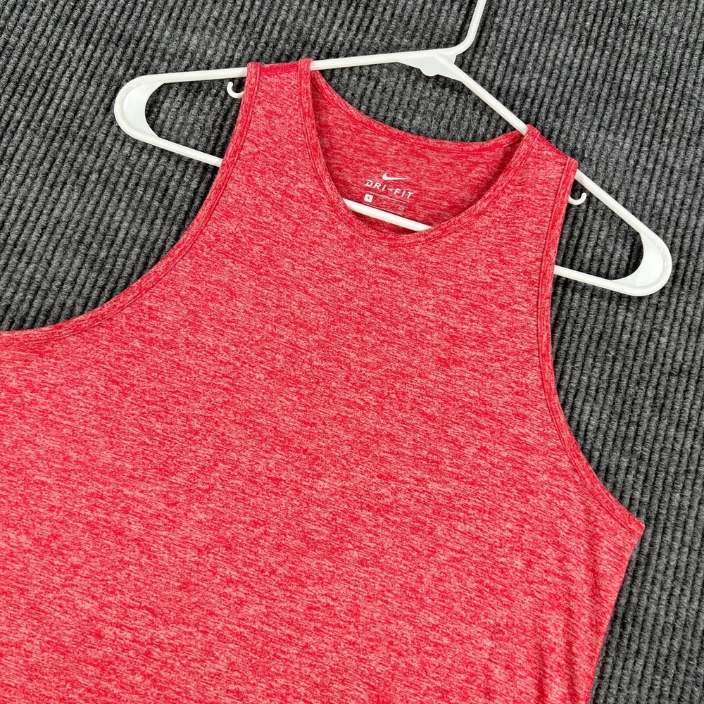Nike Tank Top Shirt Womens Small Red Sleeveless Dri Fit Workout Active Running